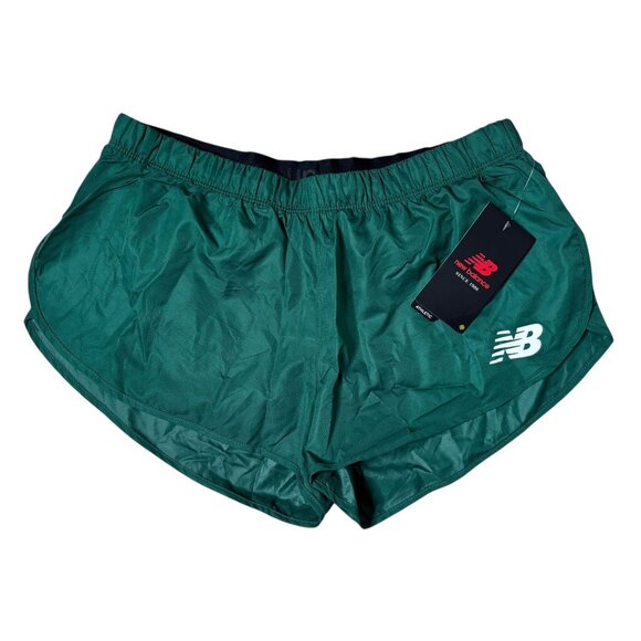 New Balance NB Athletic Split Shorts Size Small Green Polyester Dry Running - Picture 1 of 5